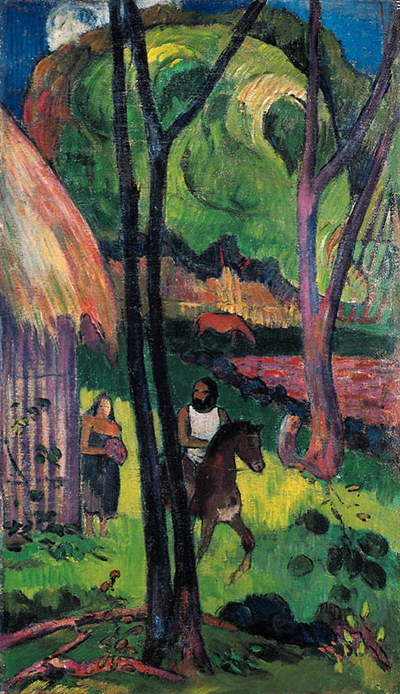 Horseman in Front of the Hut Paul Gauguin